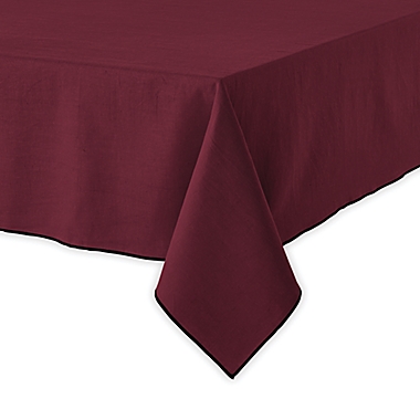 Studio 3B&trade; Merrowed Linen Blend 60-Inch x 104-Inch Oblong Tablecloth in Wine. View a larger version of this product image.