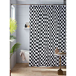 Studio 3B™ 72-Inch x 72-Inch Check Shower Curtain in Black