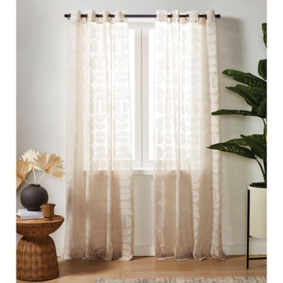 Studio 3B&trade; Semicircle Sheer 95-Inch Window Curtain Panel in Linen (Single)