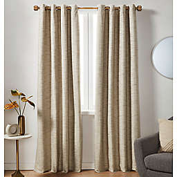 Studio 3B™ Modern Texture 95-Inch Grommet Window Curtain Panel in Linen (Single)
