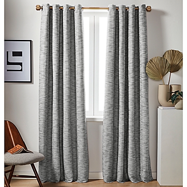 Studio 3B&trade; Modern Texture 84-Inch Grommet Window Curtain Panel in Black (Single). View a larger version of this product image.