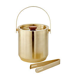 Studio 3B™ Beveled Edge Ice Bucket with Tongs in Gold