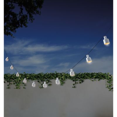 10-Light Metal String Light Set in White