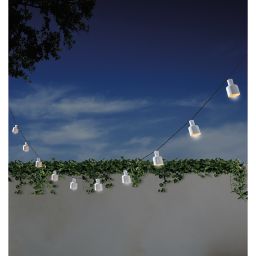 10-Light Metal String Light Set in White