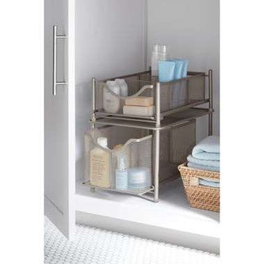 Squared Away&trade; Large Metal Mesh Cabinet Drawer in Nickel. View a larger version of this product image.