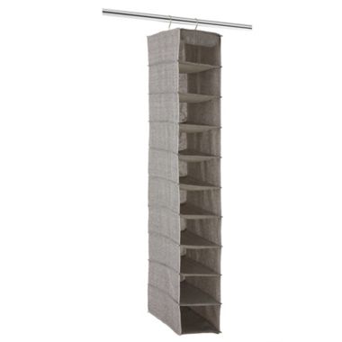 Squared Away&trade; Arrow Weave 10-Shelf Deluxe Clothing and Shoe Organizer in Grey. View a larger version of this product image.