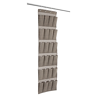 Squared Away&trade; Arrow Weave 24-Pocket Over-the-Door Shoe Organizer in Grey. View a larger version of this product image.
