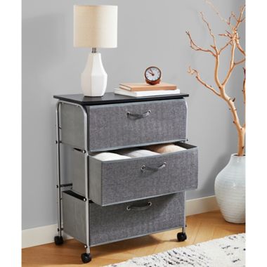 Squared Away&trade; 3-Drawer Storage Cart in Grey. View a larger version of this product image.