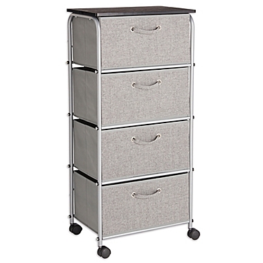 Squared Away&trade; 4-Drawer Storage Cart in Grey. View a larger version of this product image.