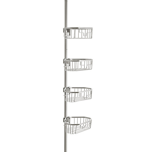 Alternate image 1 for Squared Away™ NeverRust® Aluminum 4-Tier Shower Caddy in Satin Chrome