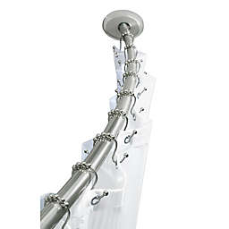 Squared Away™ NeverRust™ Aluminum Single Curved Shower Rod in Brushed Nickel
