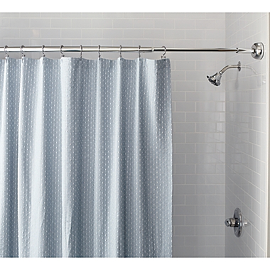 Squared Away&trade; NeverRust&trade; Aluminum Single Curved Shower Rod in Chrome. View a larger version of this product image.