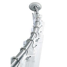 Squared Away™ NeverRust™ Aluminum Single Curved Shower Rod in Chrome