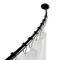 Squared Away™ NeverRust™ Aluminum Single Curved Shower Rod in Black