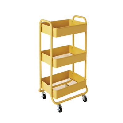 Squared Away&trade; 3-Tier Rolling Utility Storage Cart in Misted Yellow