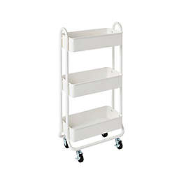 Squared Away™ 3-Tier Narrow Utility Storage Cart in Bright White