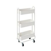 Squared Away&trade; 3-Tier Narrow Utility Storage Cart in Bright White