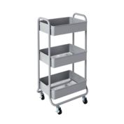 Squared Away&trade; 3-Tier Rolling Utility Storage Cart in Alloy