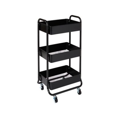 Squared Away&trade; 3-Tier Rolling Utility Storage Cart in Tuxedo