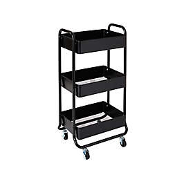 Squared Away™ 3-Tier Rolling Utility Storage Cart in Tuxedo