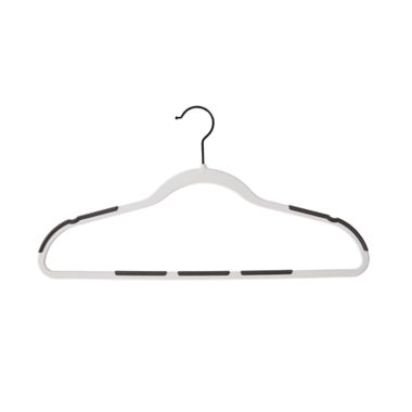 Squared Away&trade; No Slip Slim Hangers with Black Hooks in White (Set of 50). View a larger version of this product image.