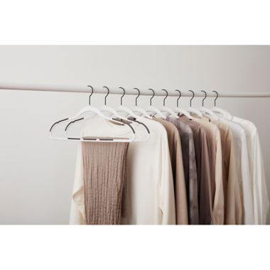 Squared Away&trade; No Slip Slim Hangers with Black Hooks in White (Set of 50). View a larger version of this product image.