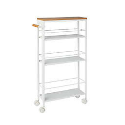 Squared Away™ 4-Tier Slim Rolling Storage Cart in Bright White