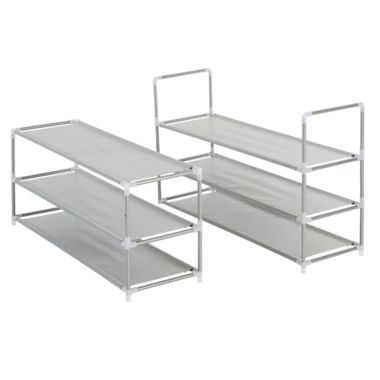 Simply Essential&trade; 6-Tier Fabric Shoe Rack in Grey. View a larger version of this product image.