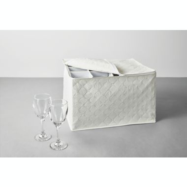Simply Essential&trade; Quilted Stemware Storage Set in White. View a larger version of this product image.
