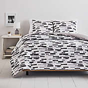Simply Essential&trade; Broken Stripe 2-Piece Twin/Twin XL Comforter Set in Black/Grey