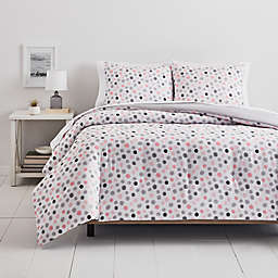 Simply Essential&trade; Dots 3-Piece Full/Queen Comforter Set in Pink/Grey