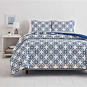 Simply Essential&trade; Dotted Medallion 2-Piece Twin/Twin XL Duvet Cover Set in Navy