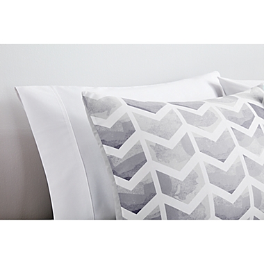 Simply Essential&trade; Watercolor Chevron 3-Piece King Comforter Set in Grey. View a larger version of this product image.