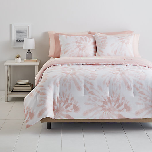 Alternate image 1 for Simply Essential™ Tie-Dye 6-Piece Twin/Twin XL Comforter Set in Rose