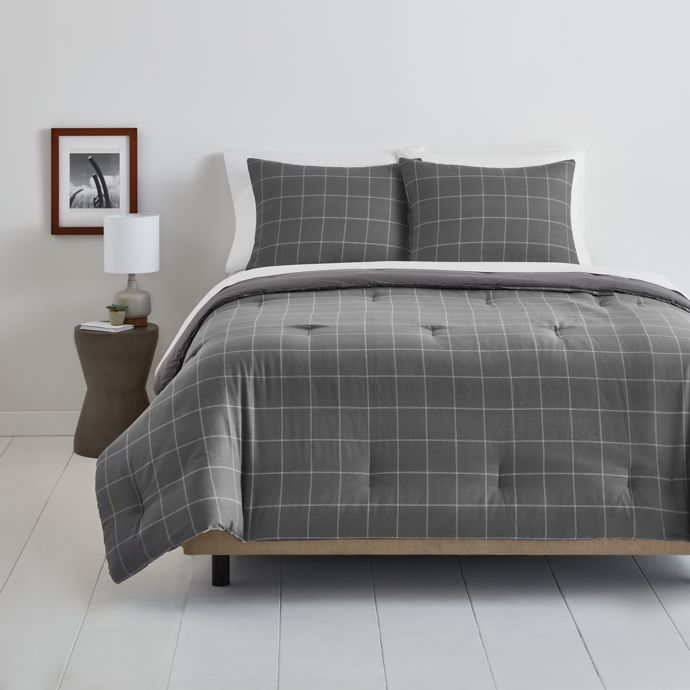 Simply Essential™ Windowpane 3Piece Comforter Set Bed Bath and