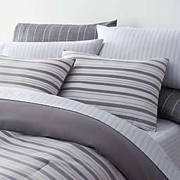 Simply Essential&trade; Striped 6-Piece Twin/Twin XL Comforter Set in Grey