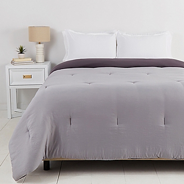 Simply Essential&trade; Solid Twin/Twin XL Comforter in Grey. View a larger version of this product image.