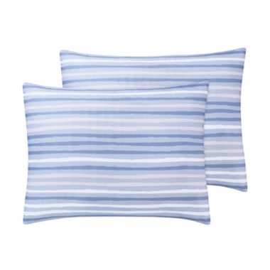Simply Essential&trade; Broken Stripe 3-Piece Full/Queen Duvet Cover Set in Navy/Grey. View a larger version of this product image.