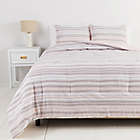 Alternate image 0 for Simply Essential&trade; Broken Stripe 2-Piece Twin/Twin XL Comforter Set in Pink/Grey