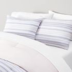 Alternate image 2 for Simply Essential&trade; Broken Stripe 3-Piece Full/Queen Duvet Cover Set in Pink/Grey