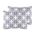 Alternate image 3 for Simply Essential&trade; Dotted Medallion 3-Piece Full/Queen Duvet Cover Set in White/Grey