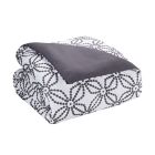 Alternate image 4 for Simply Essential&trade; Dotted Medallion 3-Piece Full/Queen Duvet Cover Set in White/Grey