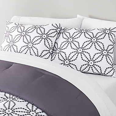 Simply Essential&trade; Dotted Medallion 2-Piece Twin/Twin XL Duvet Cover Set in White/Grey. View a larger version of this product image.