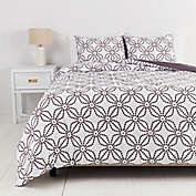 Simply Essential&trade; Dotted Medallion 2-Piece Twin/Twin XL Duvet Cover Set in White/Grey