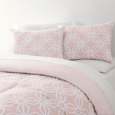 Simply Essential&trade; Dotted Medallion 2-Piece Twin/Twin XL Comforter Set in Rosewater/White