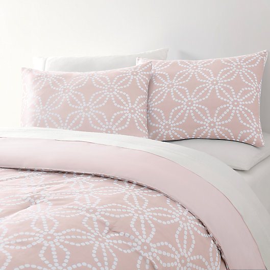 Alternate image 1 for Simply Essential™ Dotted Medallion 2-Piece Twin/Twin XL Duvet Cover Set in Rosewater