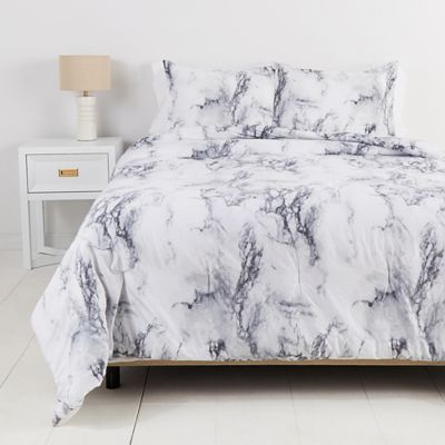 Simply Essential&trade; Garment Washed Solid 3-Piece King Comforter Set in Marble