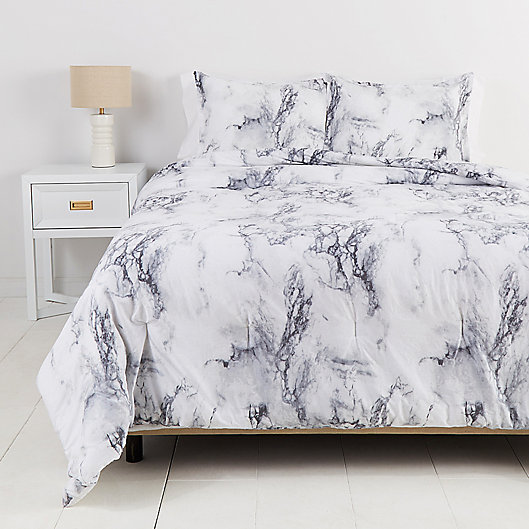 Alternate image 1 for Simply EssentialTM Garment Washed 3-Piece King Duvet Set in Marble