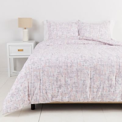 Simply Essential&trade; Garment Washed Painted Dots 3-Piece King Comforter Set in Pink