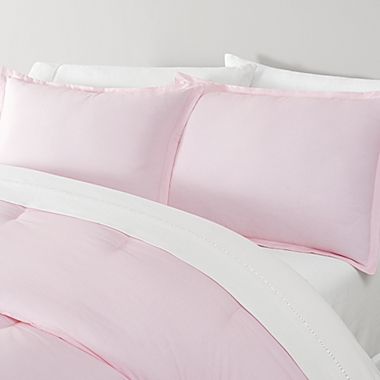 Simply Essential&trade; Garment Washed Solid 3-Piece King Comforter Set in Rosewater. View a larger version of this product image.